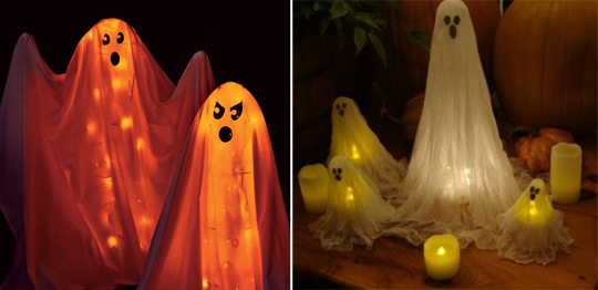 Светящееся привидение на Хэллоуин